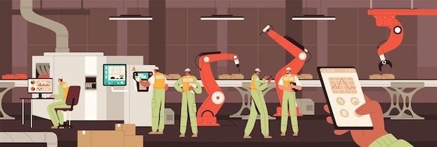 A collaborative robot (cobot) working alongside a human worker on an assembly line in a US factory. The scene should emphasize the safety features of the cobot and the seamless integration with human labor to increase productivity.