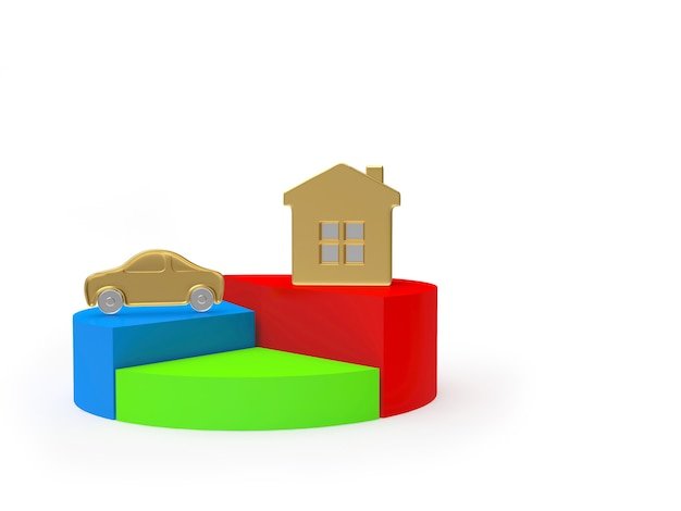 A pie chart illustrating asset allocation in a diversified investment portfolio, highlighting the balance between stocks, bonds, real estate, and other asset classes to minimize risk during economic fluctuations.