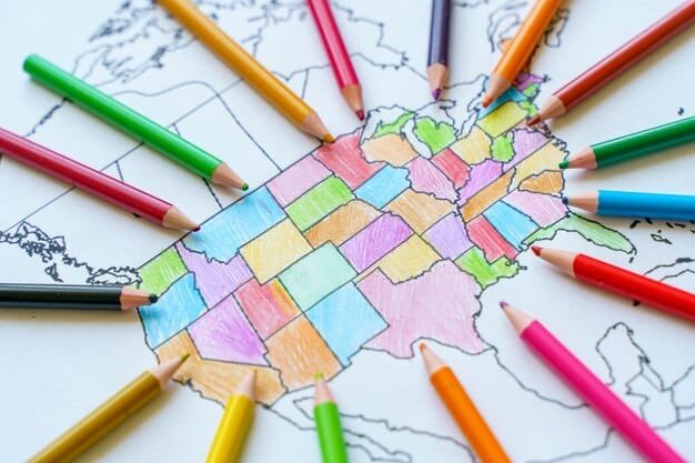 A color-coded map of the United States, where each state is shaded based on its primary source of tax revenue (e.g., income tax, sales tax, property tax). The map includes annotations indicating which states have the highest and lowest tax burdens, as well as brief explanations of their unique tax structures.