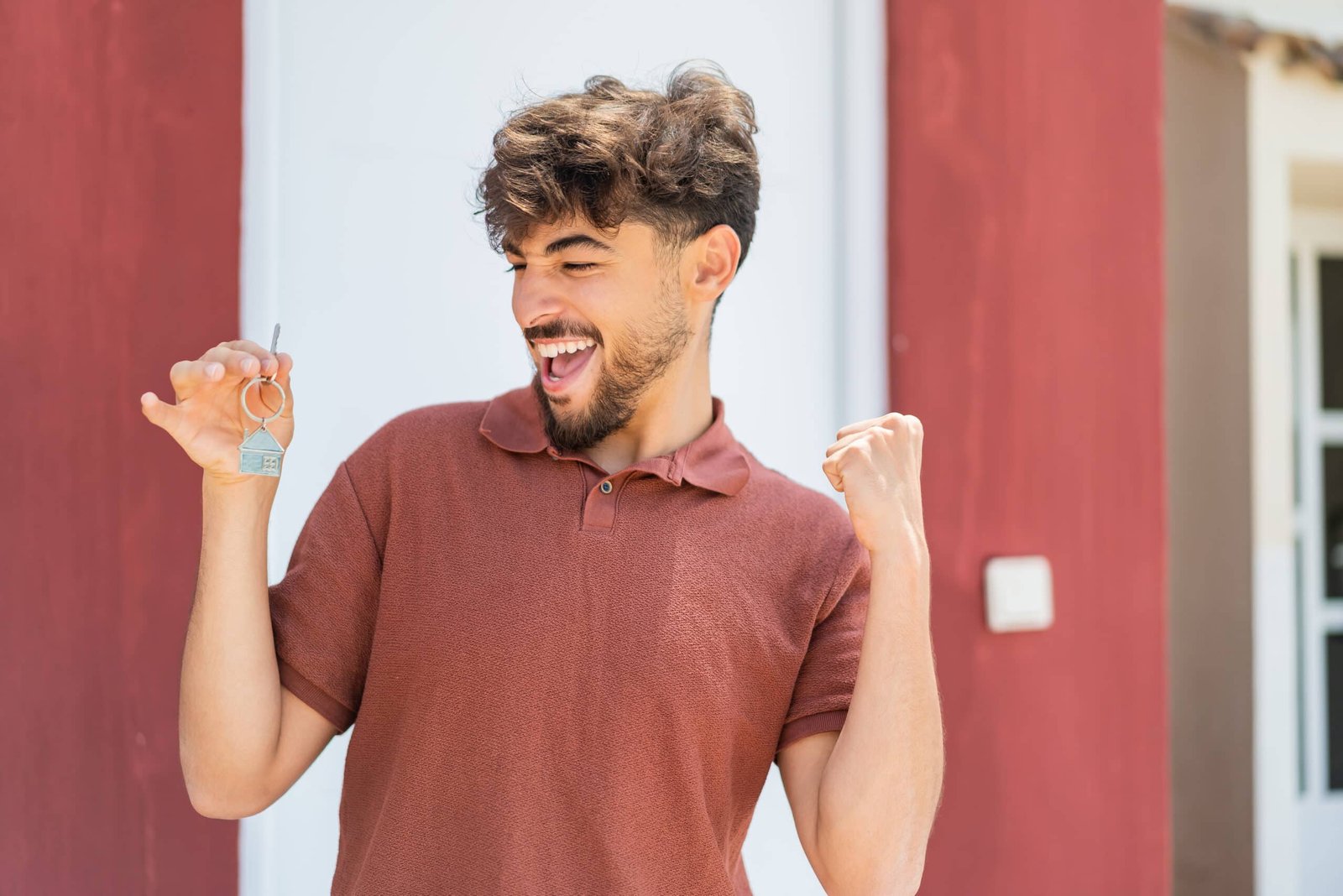 A person celebrating with arms raised, surrounded by financial charts and graphs showing debt reduction, symbolizing financial freedom and success in paying off debt. The scene is bright and optimistic, with a clear focus on the individual's achievement.