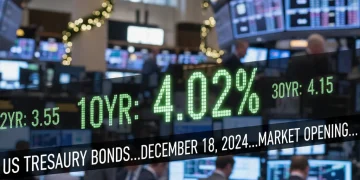 Financial data screen showing 10-year Treasury yield at 4.02 percent for fixed income strategy