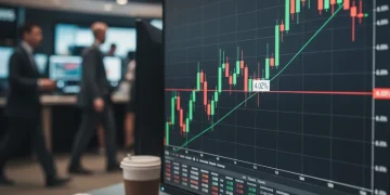 Financial chart showing 10-year Treasury yield stabilization near 4.02%