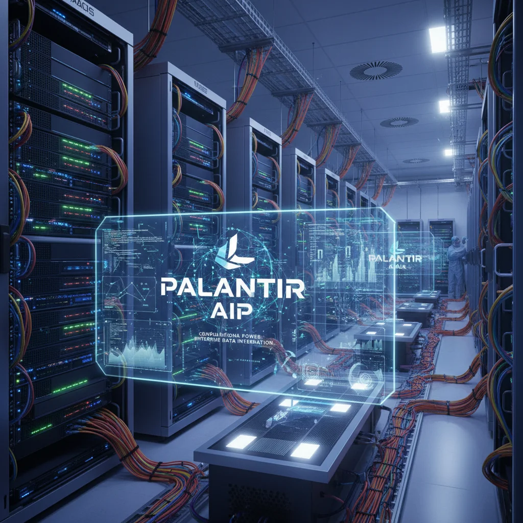 Data center infrastructure symbolizing Palantir's AIP computational backbone.
