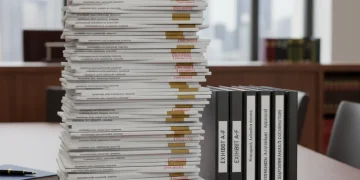 Organized stack of comparable sales data and appraisal evidence for property tax appeal.