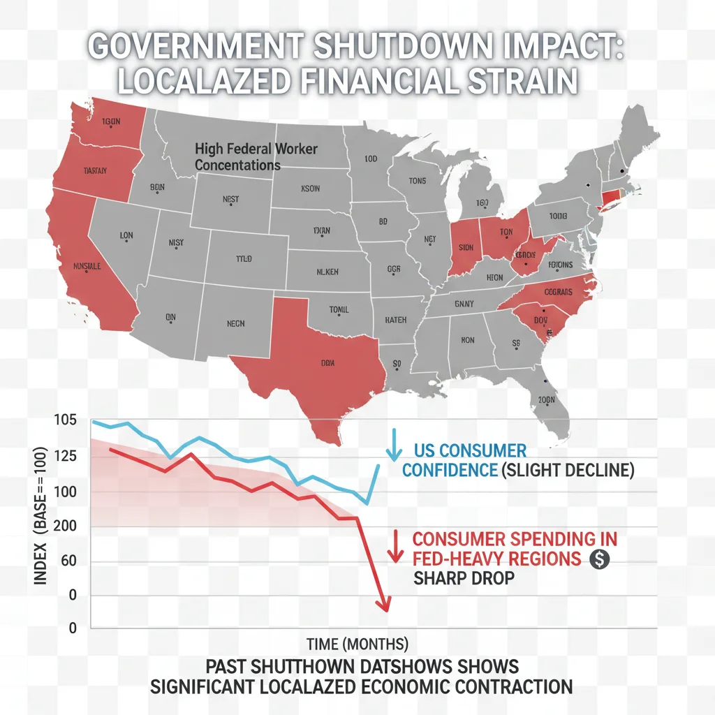 Chart illustrating localized decline in consumer spending during government shutdown
