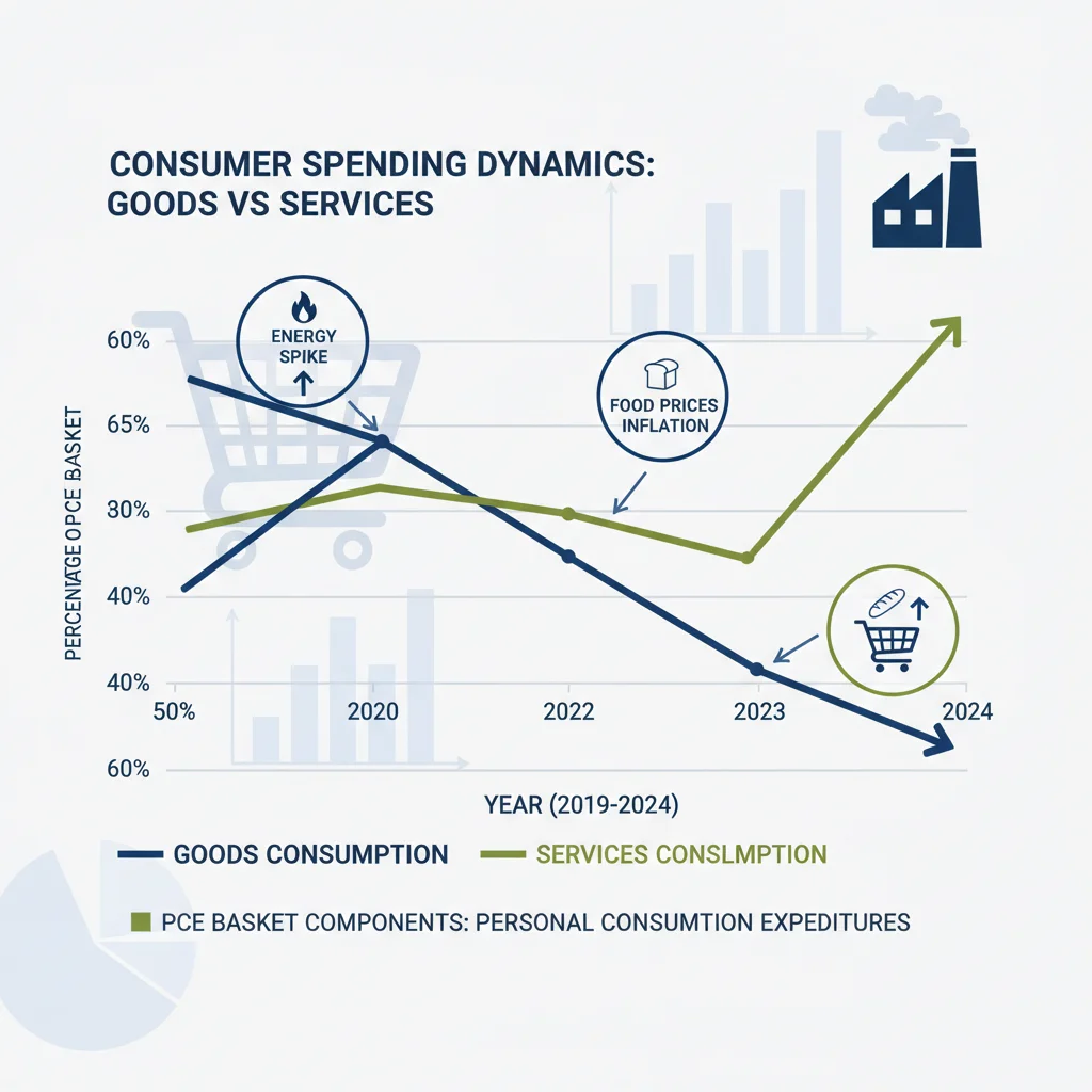 Chart illustrating the breakdown of consumer spending within the PCE basket, highlighting services inflation.