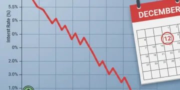 Graph showing high probability of Federal Reserve interest rate cut by December, impacting 401k investments.