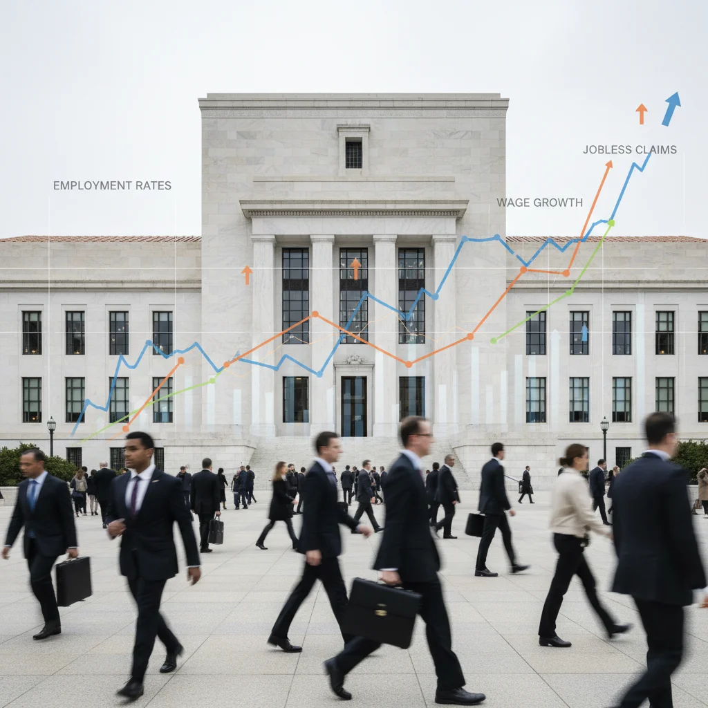Federal Reserve building facade symbolizing central bank response to labor weakness.
