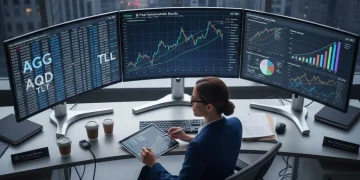 Financial analyst reviewing bond yield charts detailing the intermediate bonds rally and fixed income projections.