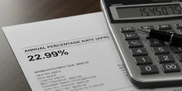 High credit card APR statement showing over 20% interest rate and debt consolidation tools.