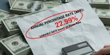 Financial statement showing 22% APR on credit card debt, symbolizing urgent need for debt escape strategy.