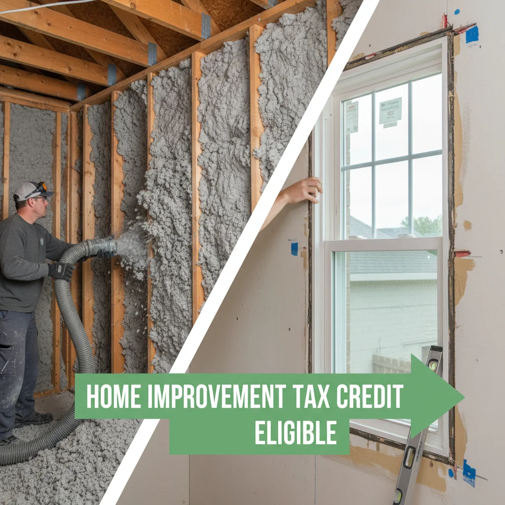 Attic insulation and new energy-efficient window installation for tax credit claims