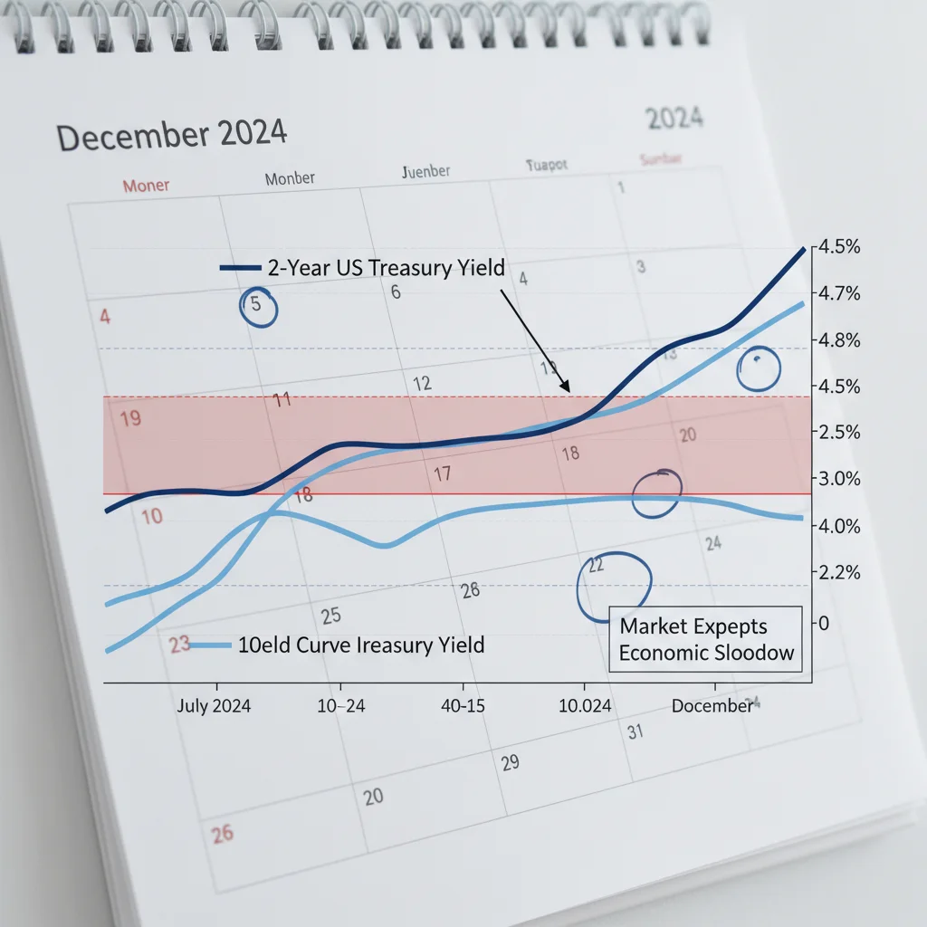 Chart showing inverted yield curve movement in US Treasuries