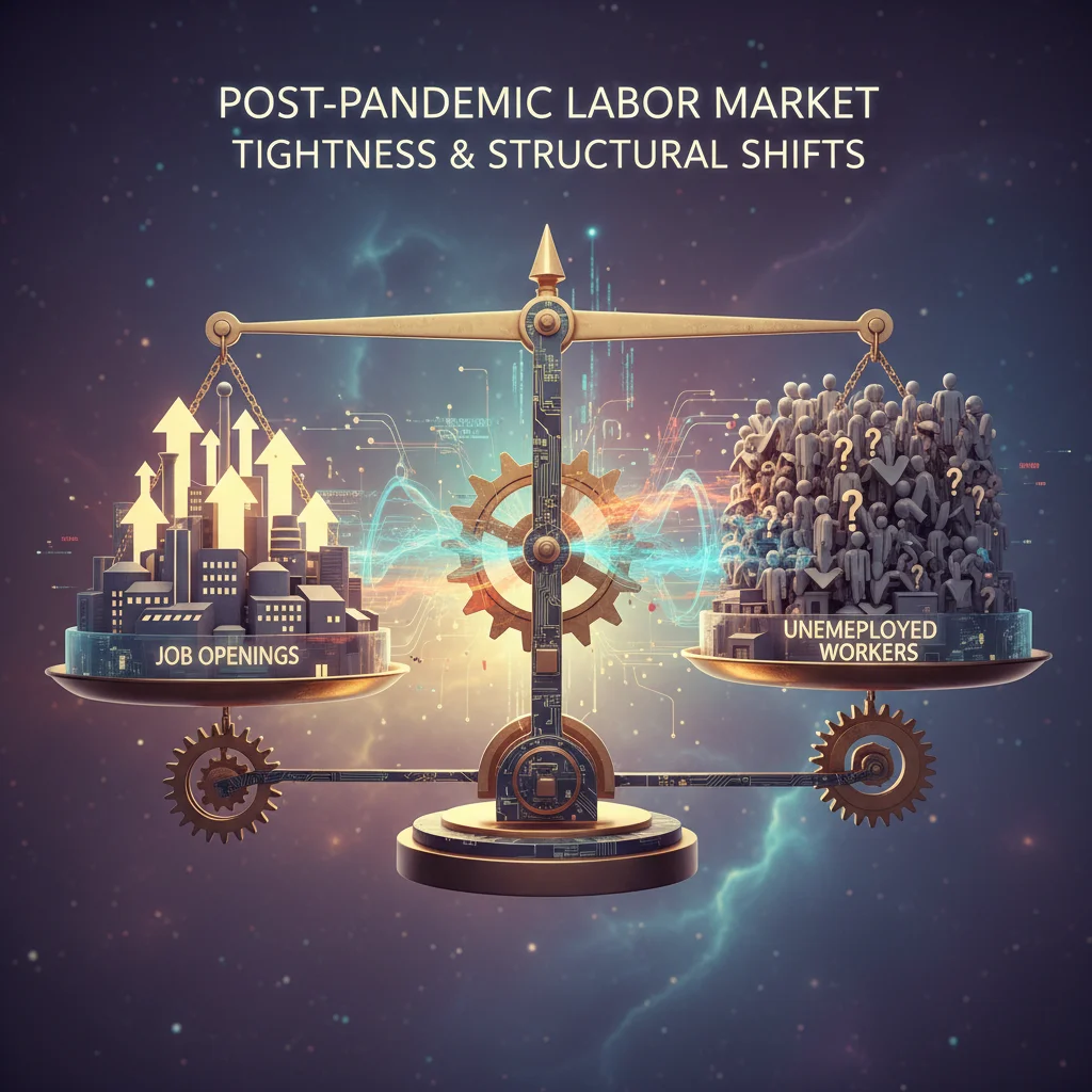 Visualization of the balance between labor demand and supply, reflecting structural shifts in the job market.