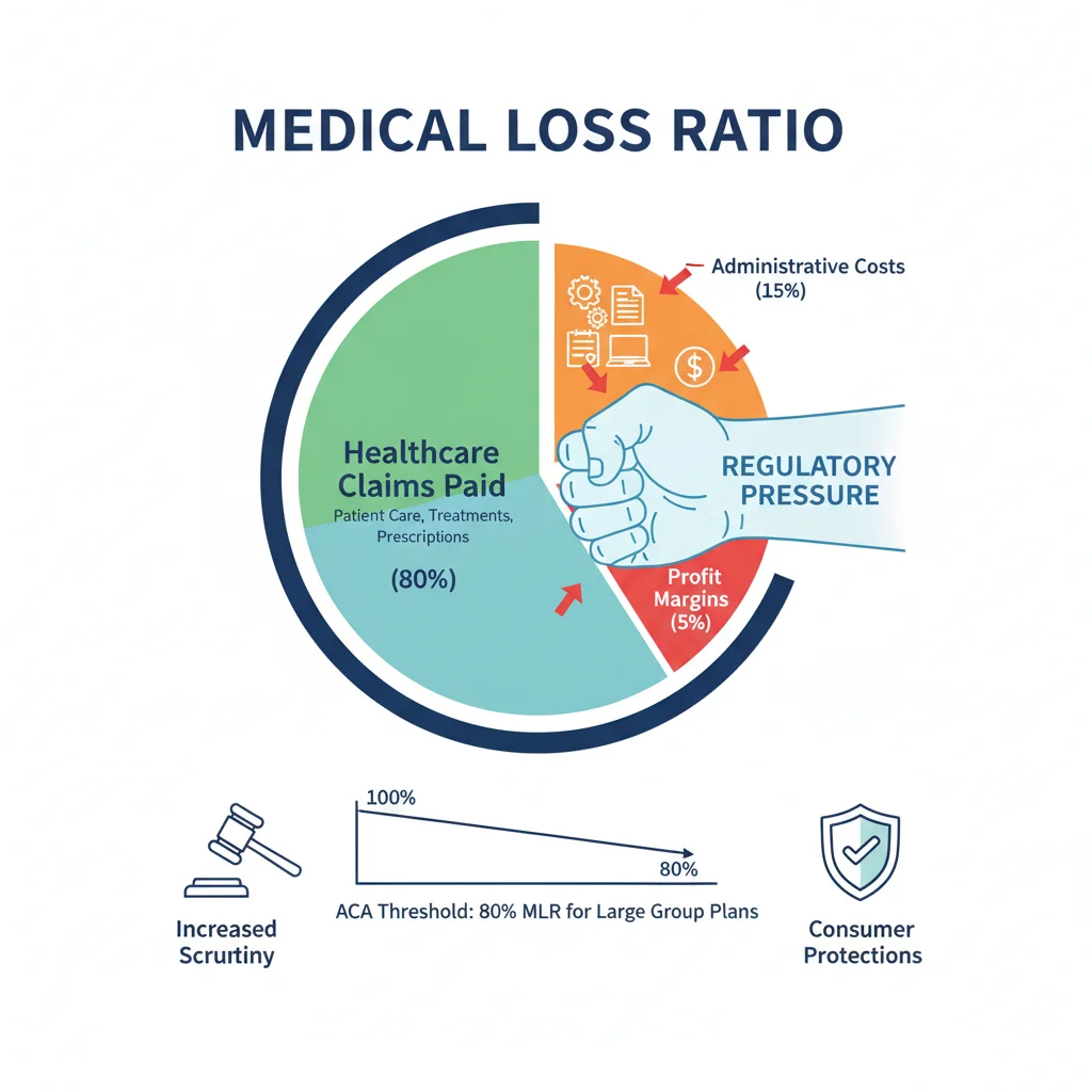Diagram illustrating the Medical Loss Ratio (MLR) components for health insurance carriers.