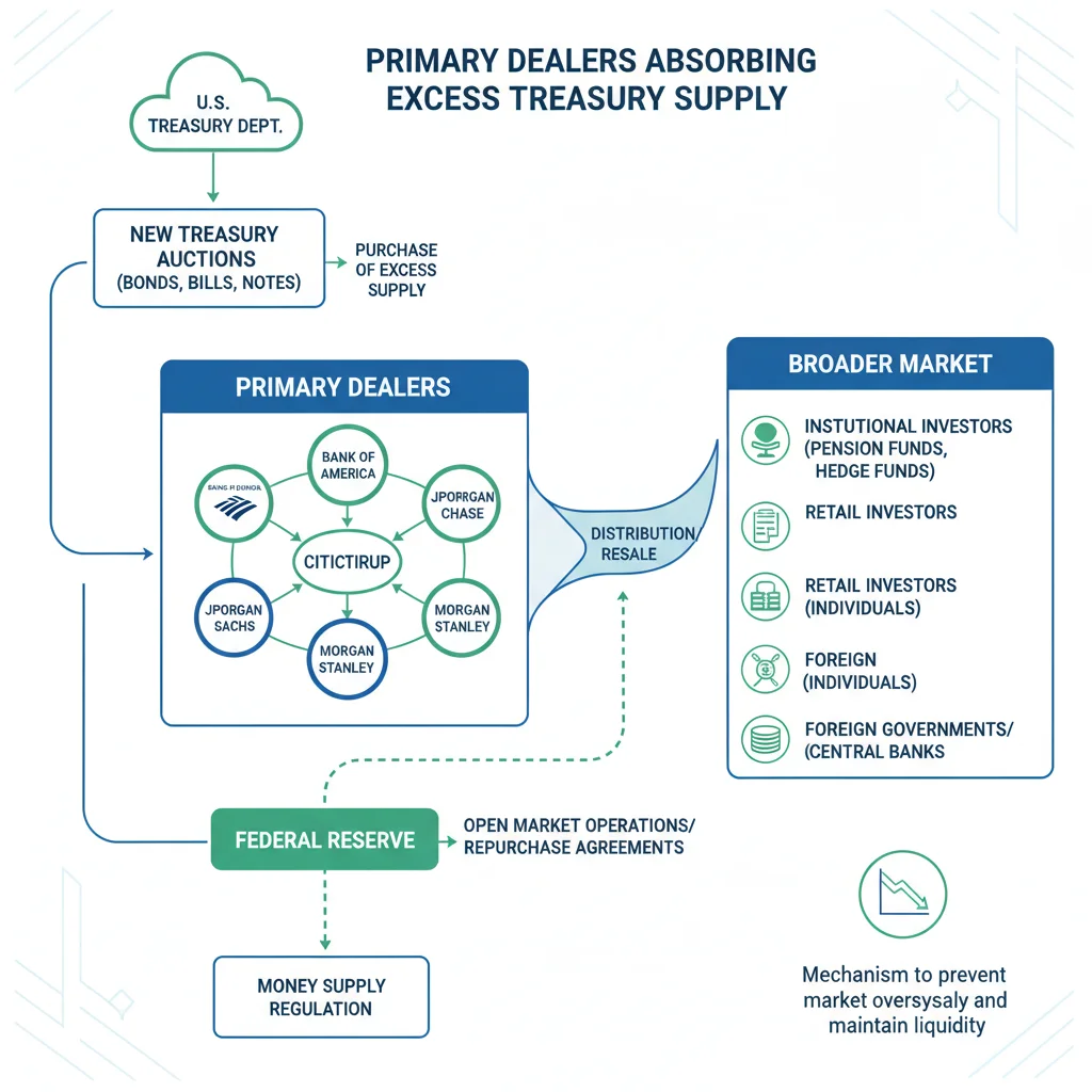 Primary dealer Treasury auction absorption process