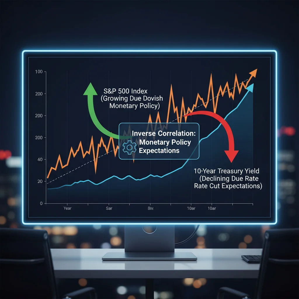 S&P 500 performance against declining Treasury yields reflecting rate cut hopes