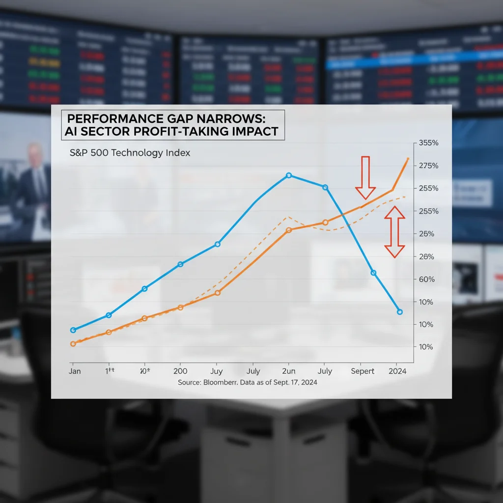 Comparative chart showing the recent underperformance of the S&P Technology Index relative to the S&P Value Index.