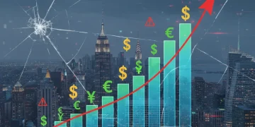 Graphic depicting the significant rise in total US consumer debt reaching 18.33 trillion dollars, indicating economic strain.